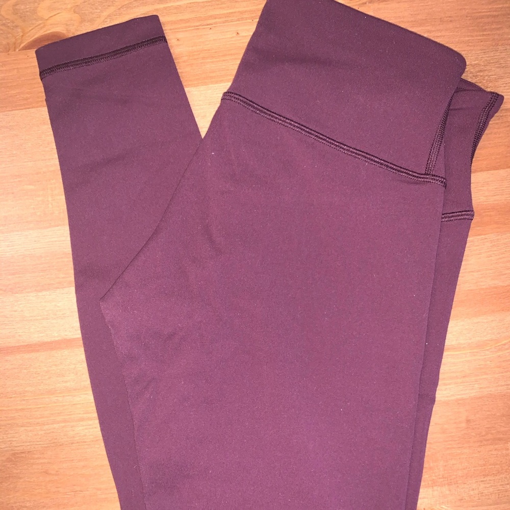 Maroon lulu lemon leggings 28’